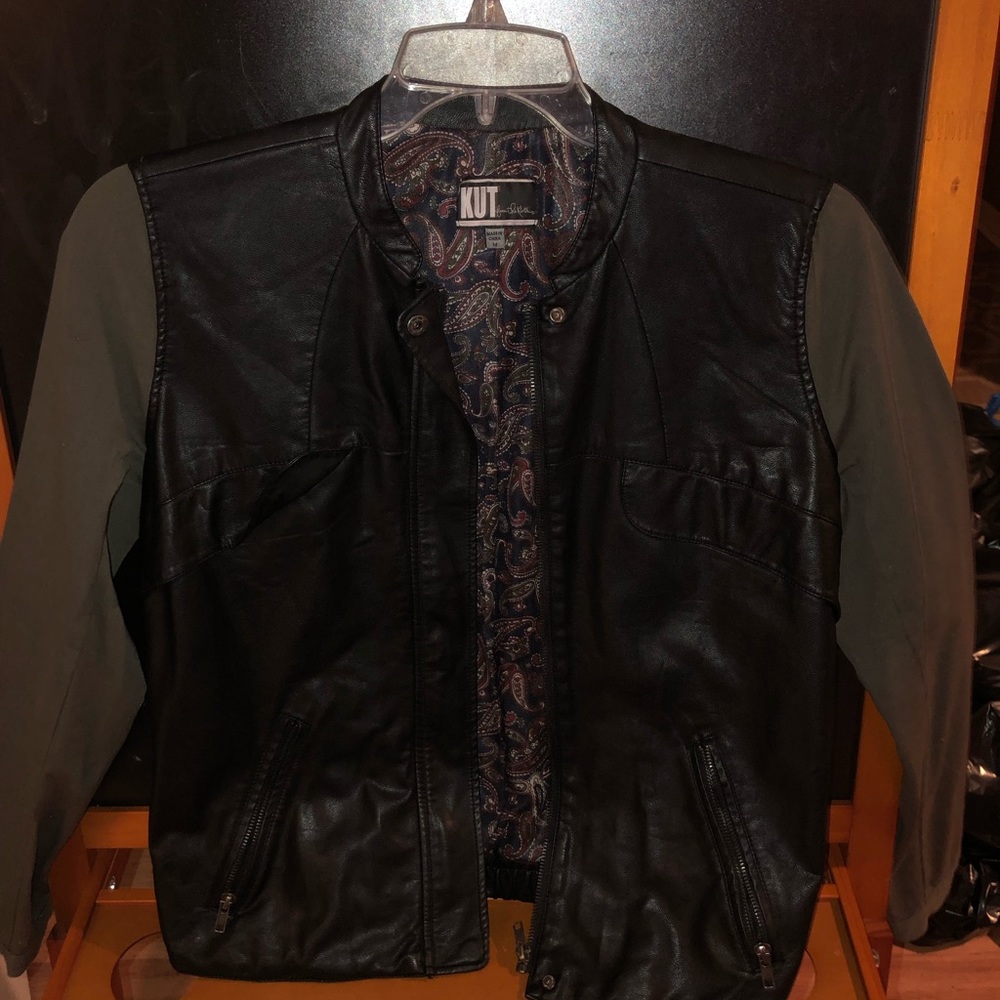 Kut from the Kloth Leather and Canvas Jacket